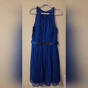 Adrianna Papell Royal Blue Halter Dress